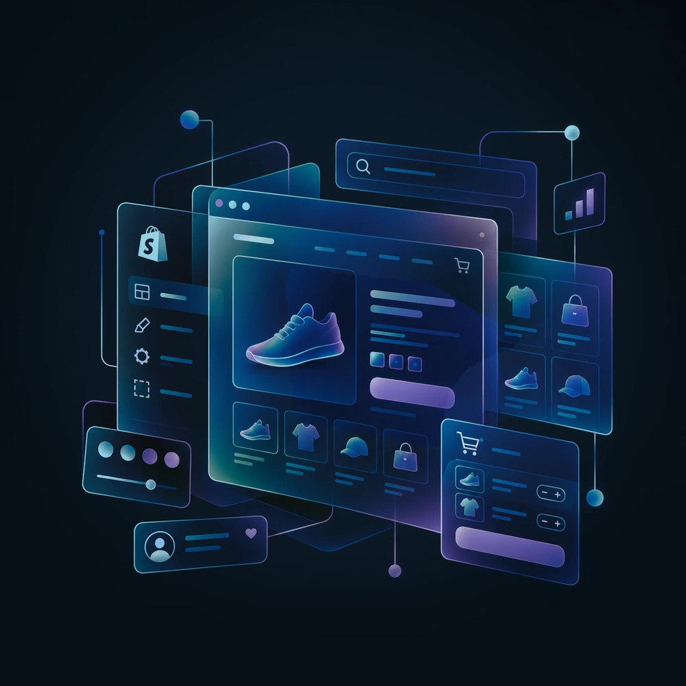 Shopify theme and conversion design illustration