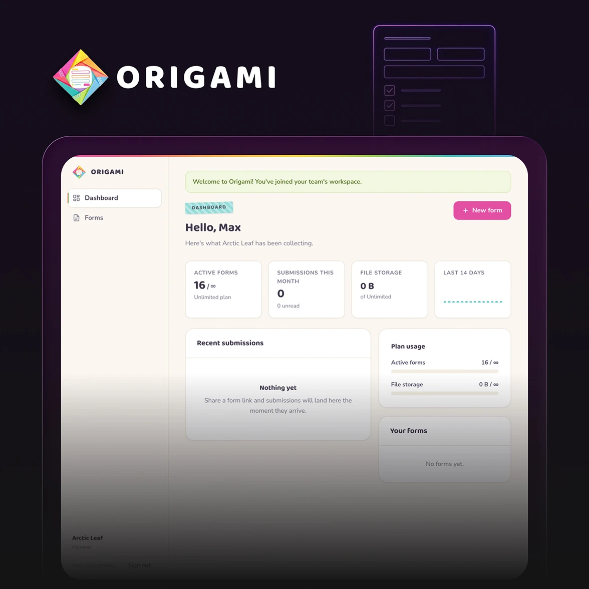 Origami product interface